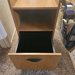 Wooden Shelf W/ Filing Cabinet