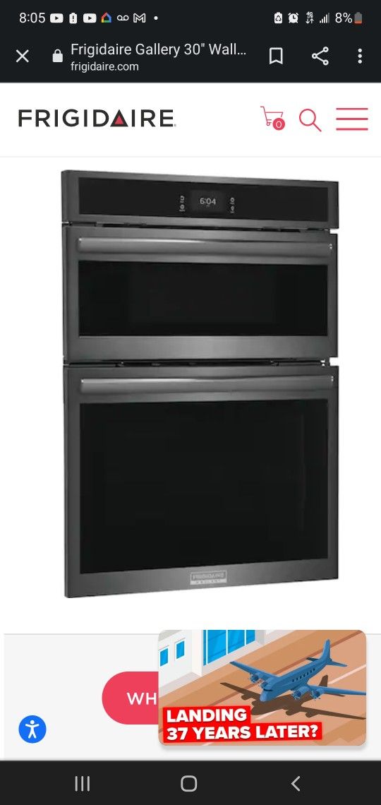 30" Fridgidaire Electric Wall Oven & Microwave 