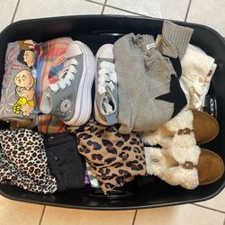 Bin Of Girls Clothing And Shoes 
