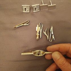 Vintage Men's Money Clips And Cuff Links