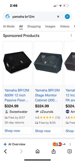 Yamaha BR12M speaker Dj band