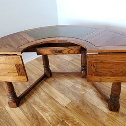Antique Oak Horseshoe Desk