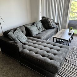 Gus Modern Sectional Couch Sofa Charcoal