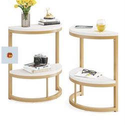 New Set Of 2 Half Round Table New In Box 