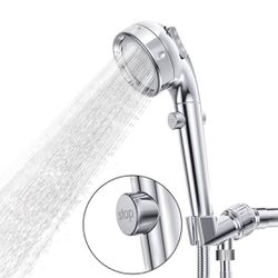 New! High Pressure Shower Head with Detachable Shower Head with ON/OFF Switch, RV Shower Head with Hose and Adjustable Angle Bracket, Built-in Power W