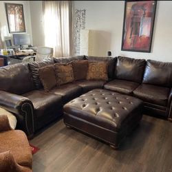 Ashley Furniture Large Sectional + Oversized Ottoman