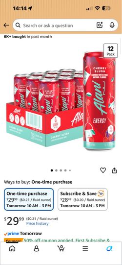 Alani Nu Cherry Slush Energy Drink 12-Pack