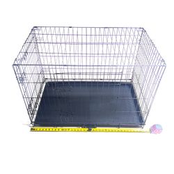 Godohome 36 Inches Reinforced Dog Crate Large Collapsible Dog Crate Wire Pet Dog Crate with Double Doors Leak Proof Plastic Tray Divider Outdoor Indoo