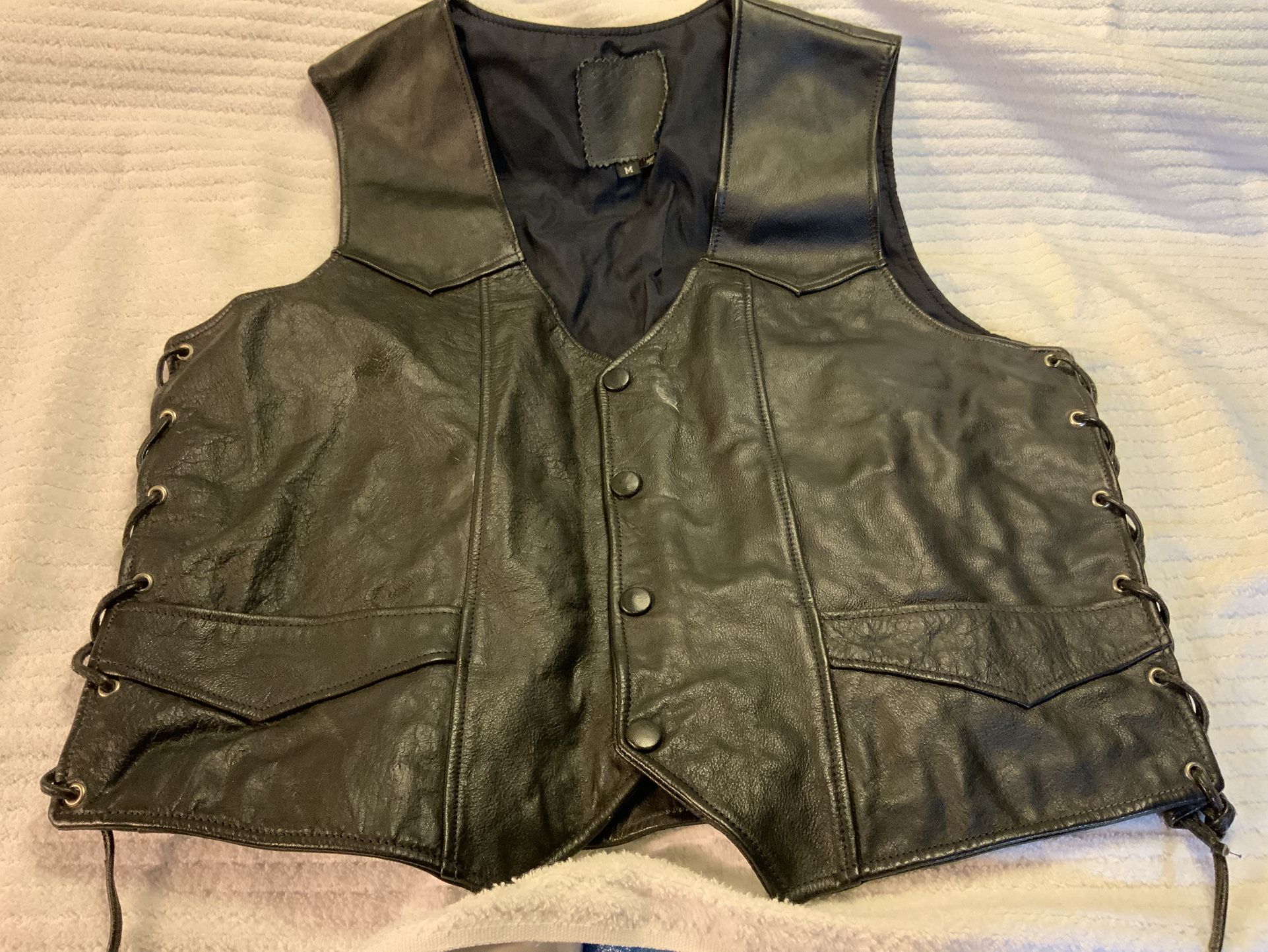 Leather Vest, Size Medium