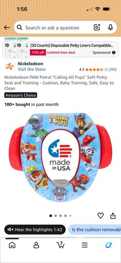 Paw patrol soft potty trainer