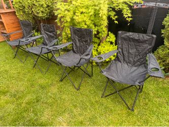 4 Folding Camp Chair with Cup Holder