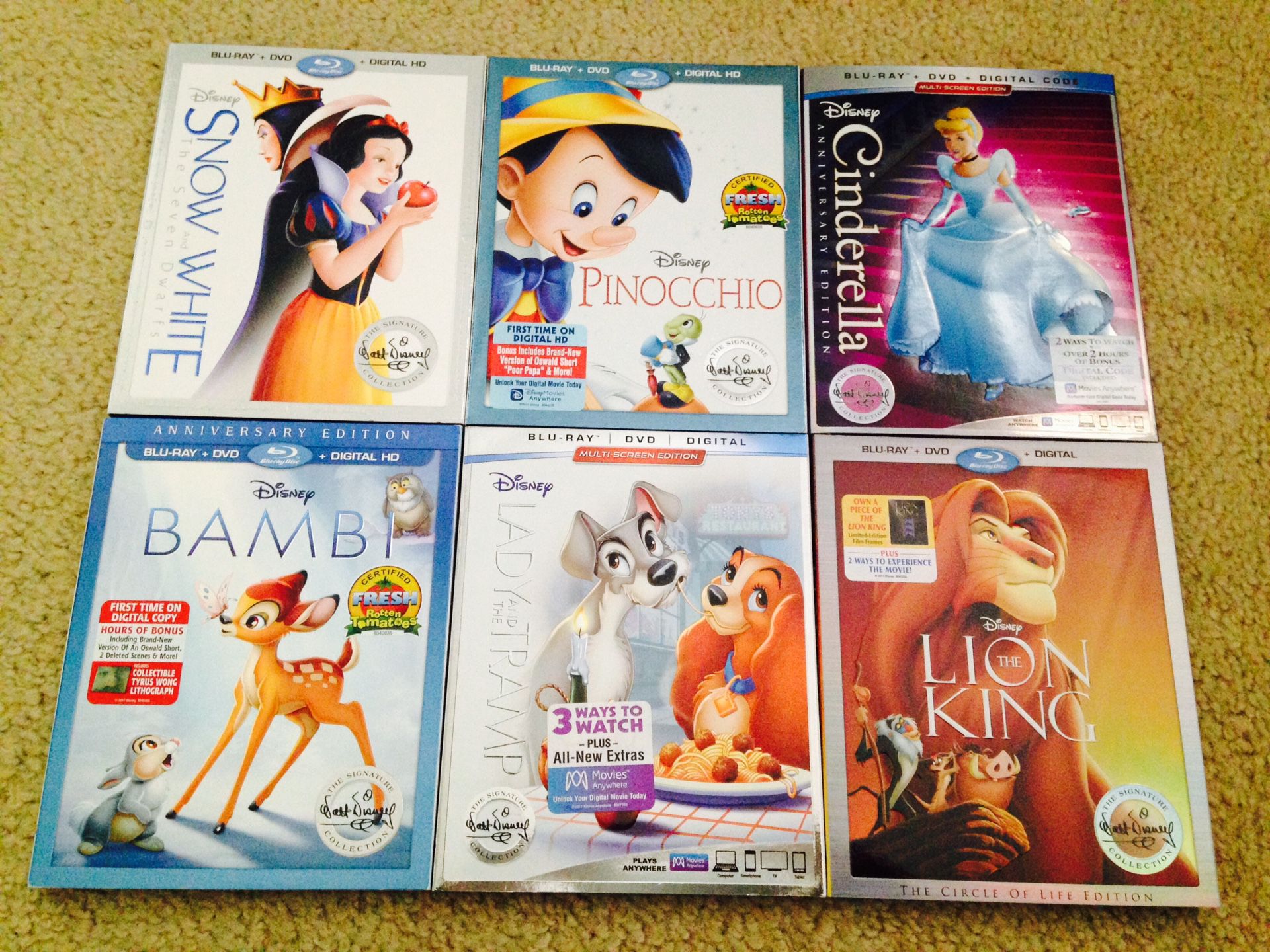 Disney Signature Collection Blu Rays
