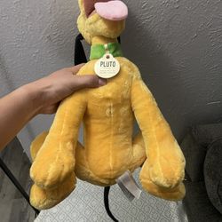 Disney Pluto Soft Plush 12 inch Mickey Mouse's Dog Green Collar