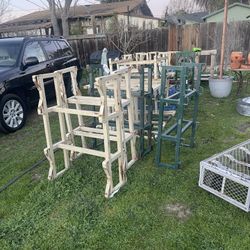 Rustic Wine Barrel Metal Stands  