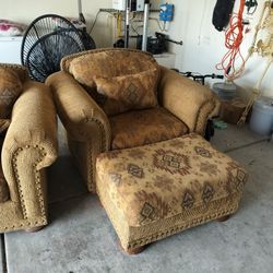 Sofa And Chair with Ottoman 