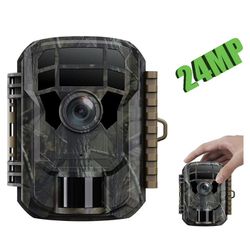 Trail Camera 24MP 1080P HD Game Deer Hunting Camera with Infrared Night Vision Motion Activated Waterproor 120° Wide Angel 2.0" LCD Wildlife Monitorin