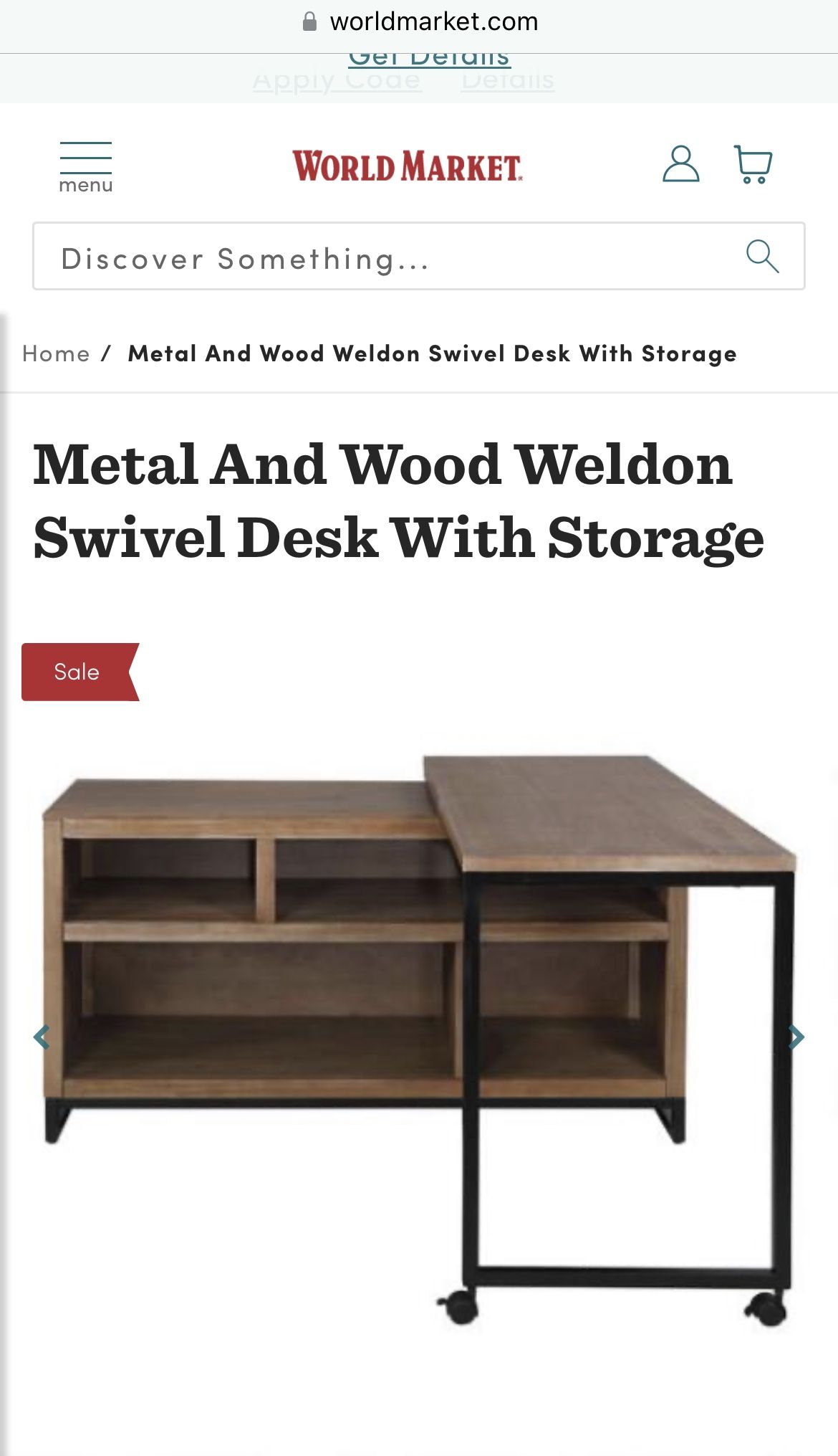 Metal And Wood Weldon Swivel Desk With Storage for Sale in Olympia WA OfferUp