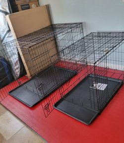New In Box 36" L'Xl Up To 70lbs $60 OR  42"x28"x31" Xl'Xxl Dog Crate $75 Up To 90lbs 2 Door Folding Dog Cage With Floor Tray Jaula De Mascota 
