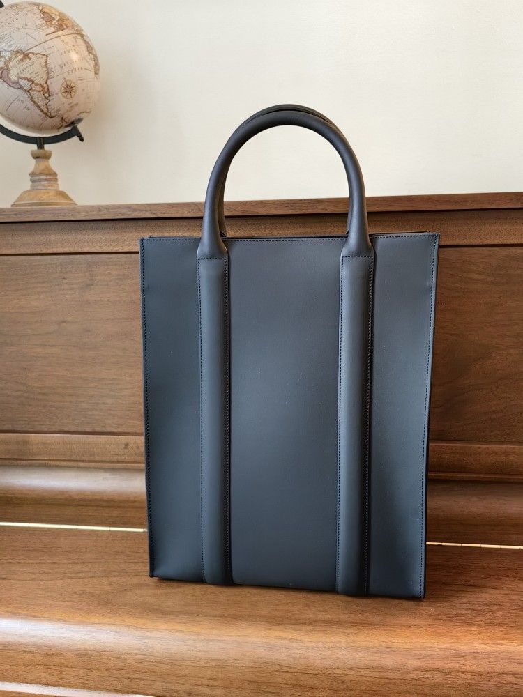 Richard Mille Black Leather Tote Bag New