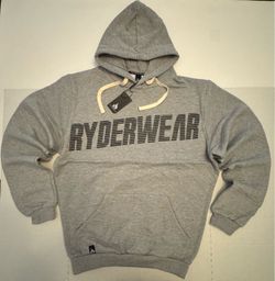NWT RyderWear Kai Greene Gym Hoodie Sweatshirt Printed Gray Black Men Size Large