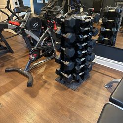 Full Hex Dumbbell Set + 3-Tier Rack