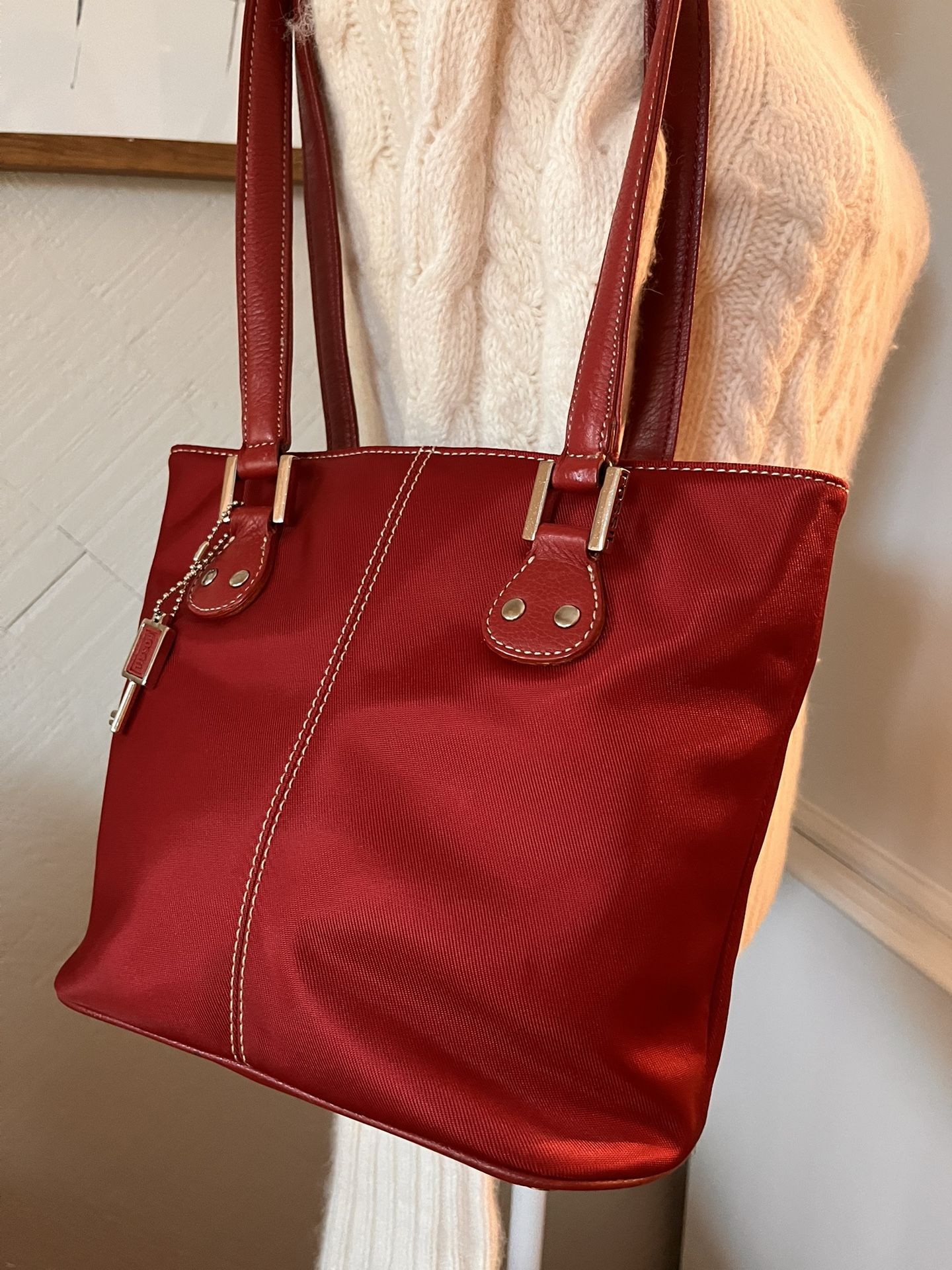 Small Red Fossil Tote