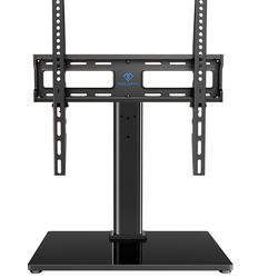 Universal Swivel TV Stand Legs for 24-60 inch LCD LED TVs, Height Adjustable Television Mount Stand with Tempered Glass Base, Universal VESA Mount 400