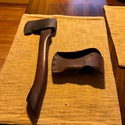 Axe with leather case