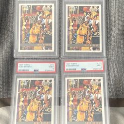 Lot Of 4 Kobe Bryant 1997-98 Topps PSA 9 graded sports cards # 171 