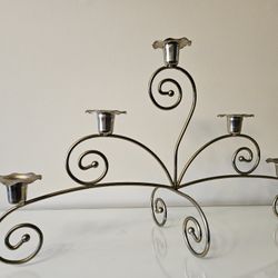 Vintage Home Interiors Homco Brass 5 Candle Votive Cup Candelabra Centerpiece