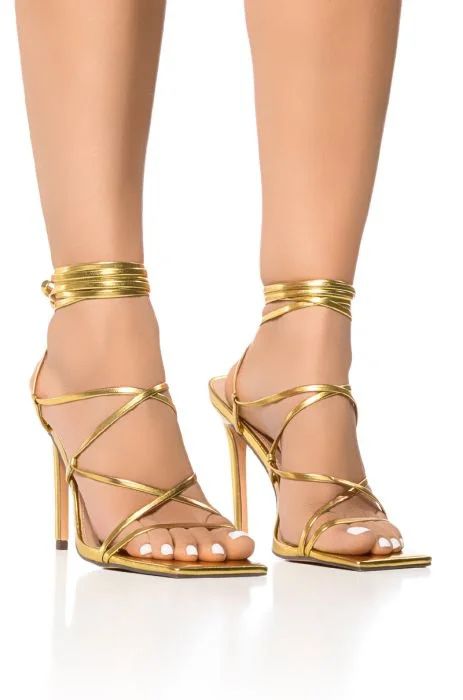 Gold Strappy Heels - W 9 (US)