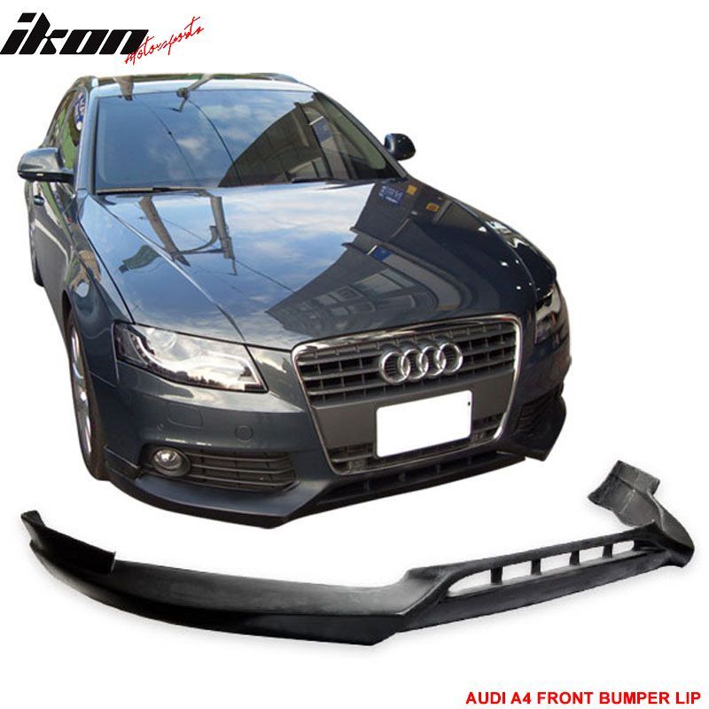 Fits 2009-2012 Audi A4 B8 Euro-R Style Front Bumper Lip Spoiler Splitter Unpainted
