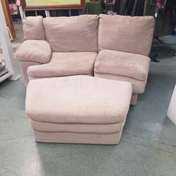 Beige 2 Piece Sectional Sofa with Ottomans