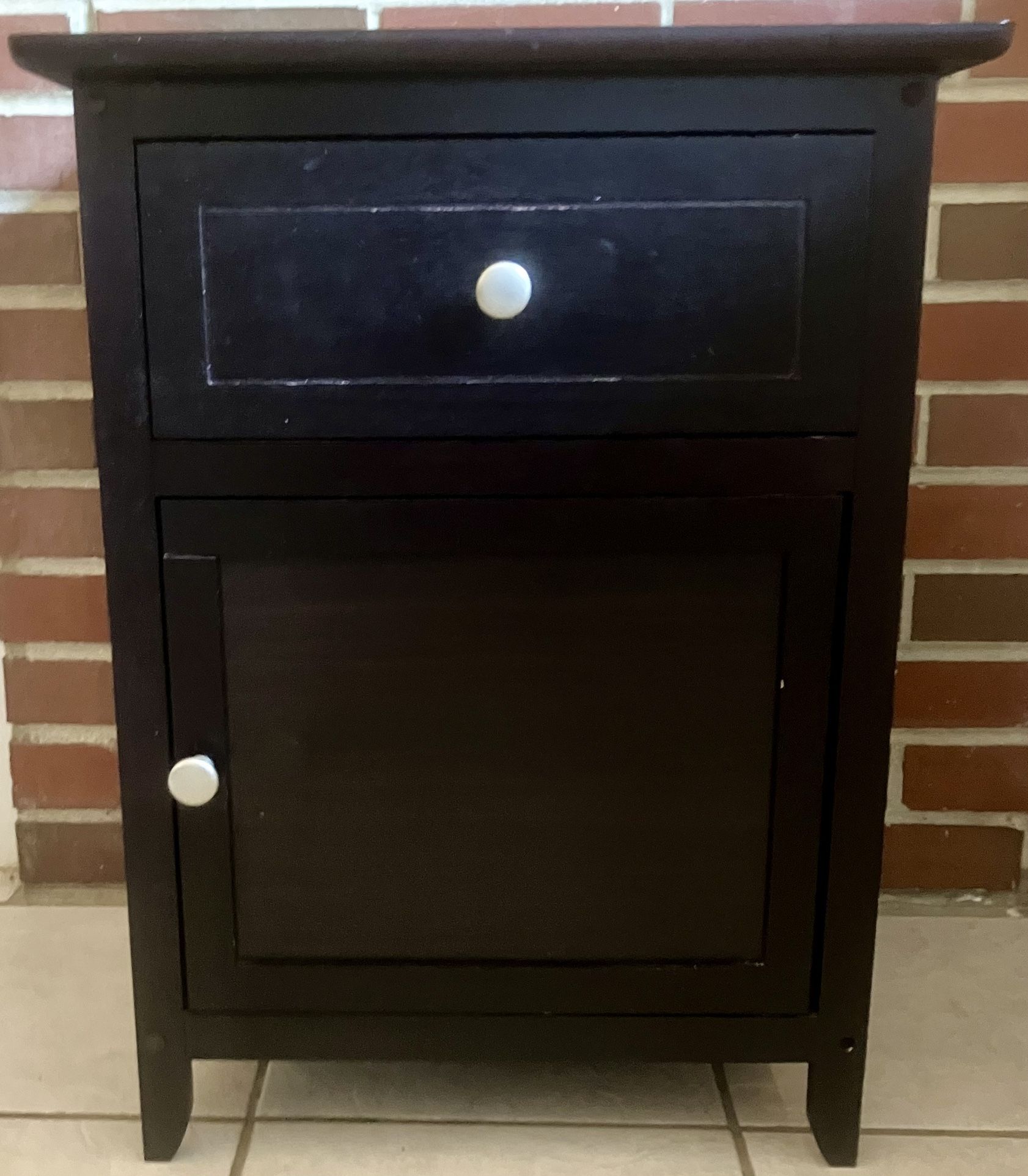 Wooden End Table/Cabinet w/ Drawer & Storage Cubby