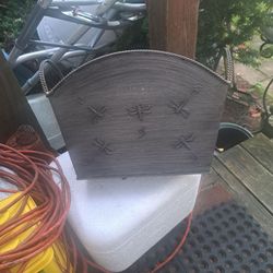 Dragonfly trash bucket or for sewing items or craft receptacle see pictures for size and other details