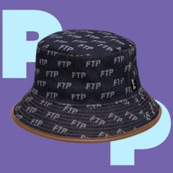 FTP Jacquard Denim Logo Bucket Hat