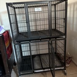 Heavy Duty Dog Crate With Four Lockable Wheels 