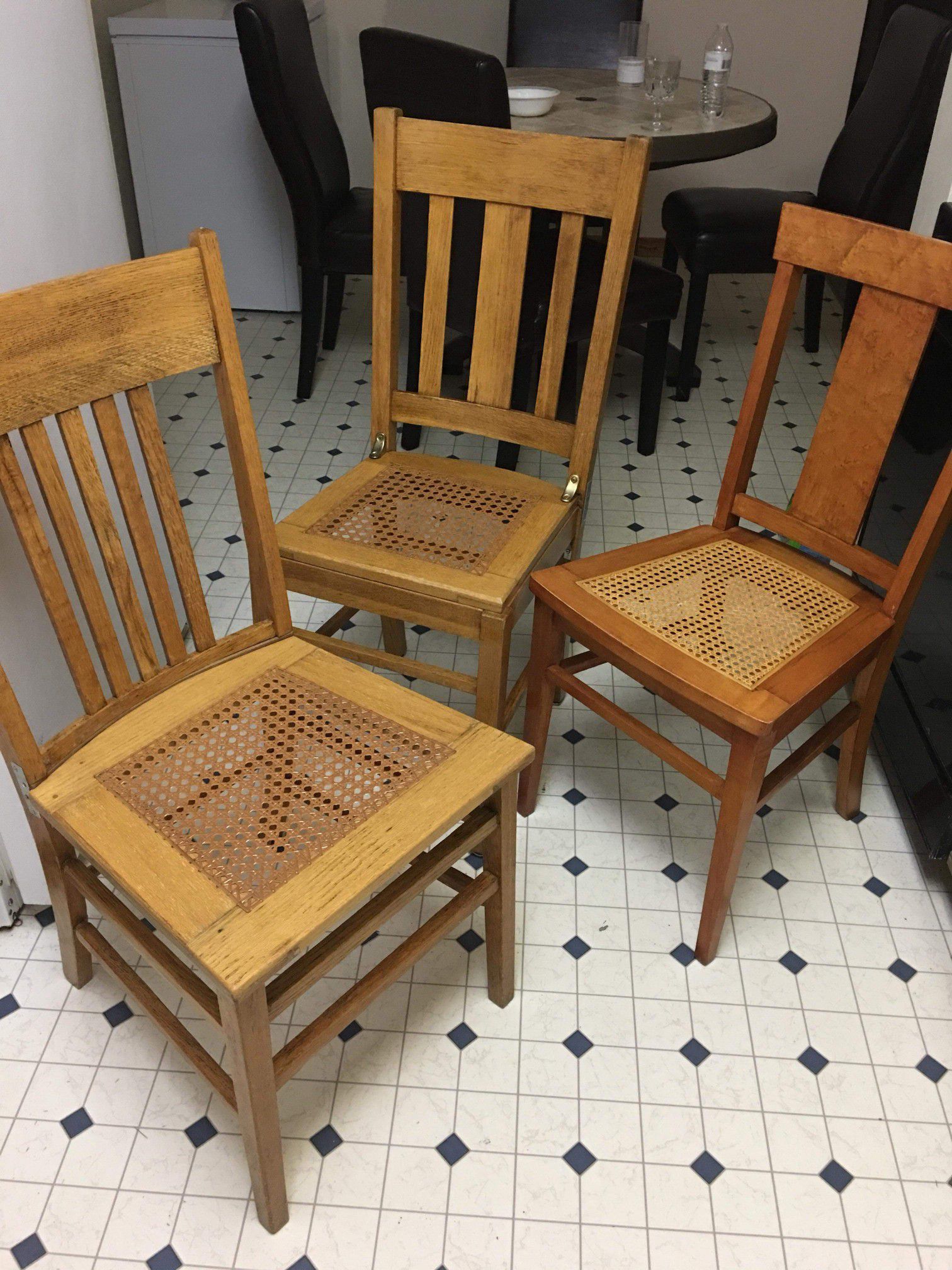 3 wood chairs like new