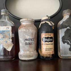 Halloween decor potion bottles