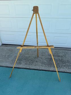 Easel - rare vintage floor, folding wooden easel