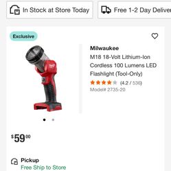 Milwaukee M18 Flash Light New 