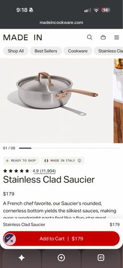 Made-in stainless clad Saucier