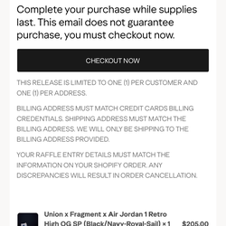 Air Jordan 1 Retro High OH SP Fragment x Union LA Sport Royal Size 9 DS