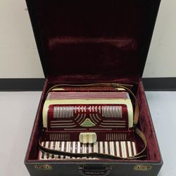 vintage Salanti piano accordion, likely a Model 2046