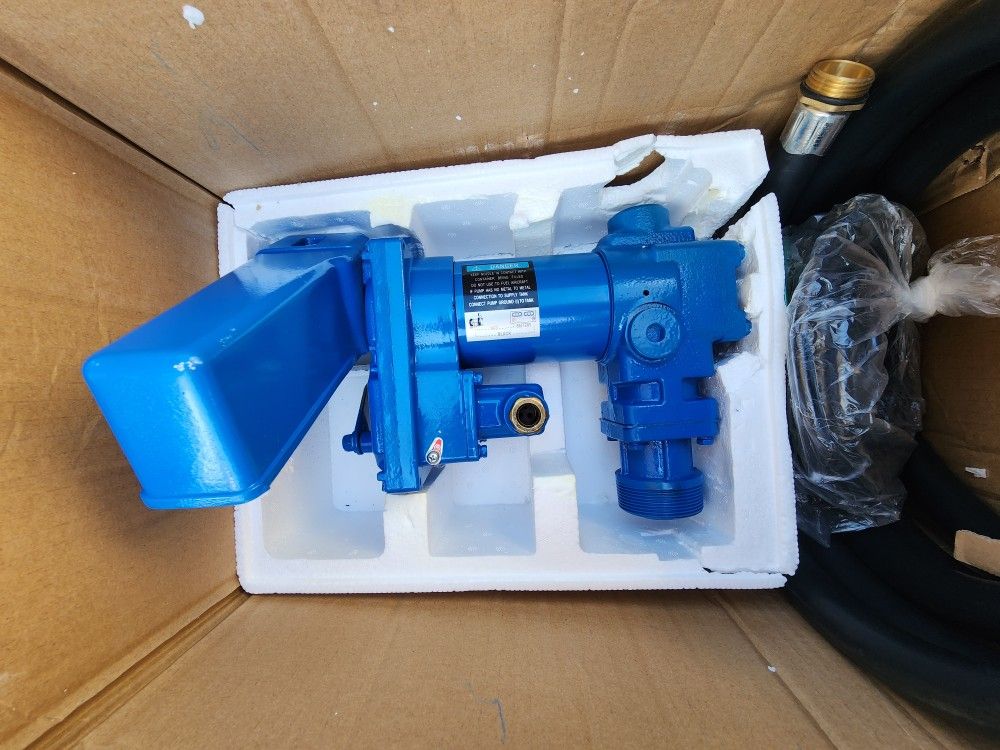 SUPERFASTRACING 20GPM 12V Fuel Transfer Pump DC Gasoline with Nozzle Kit for Gas Diesel Kerosene Blue