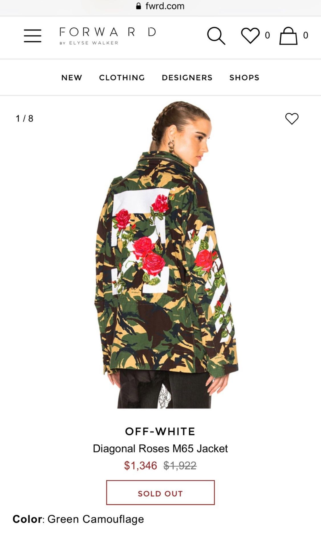 Off White Diagonal Rose Jacket