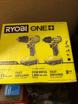 Ryobi impact and drill set