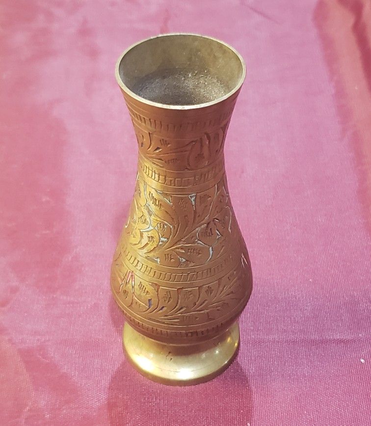 Vintage 4.75" Brass Bud Vase