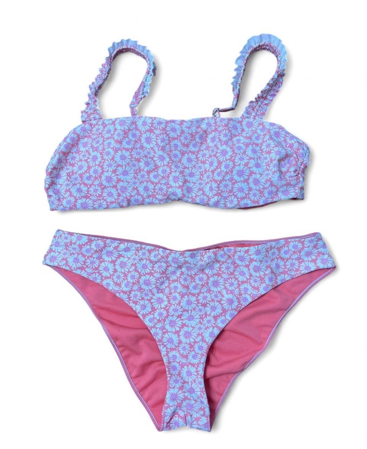 Womens Raisins two piece bikini set with ruffled straps size L - worn once