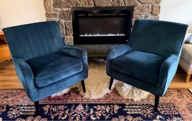 Pair of blue arm chairs
